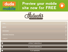Tablet Screenshot of haluchsmemorials.com